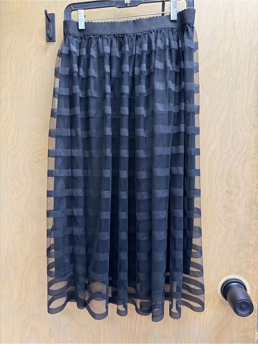 Metro Wear Black Striped Sheer Circle Skirt